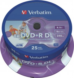 DVD+R DL 8,5GB 8x 25er SP Printable