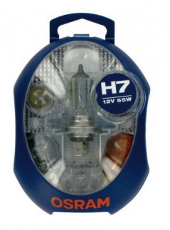 OSRAM-Lampenset, 12V H7, 6 Lampen, 3 Sicherungen, in Kunststoffb